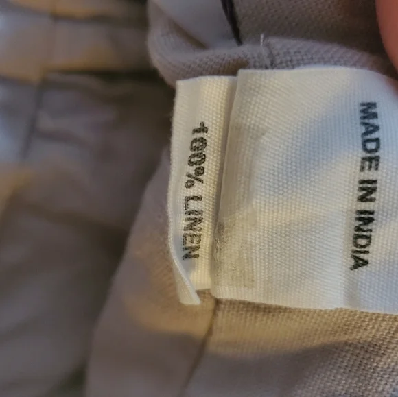 Fabindia Linen Pants Size XL Womens Highwaist Cropped Coastal - Picture 9 of 11